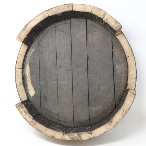 272 - Handcrafted tray, formed from an oak barrel top, as used on Great British Menu, D: 40 cm. UK P&P Gro... 