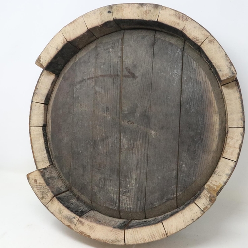 276 - Handcrafted tray, formed from an oak barrel top, as used on Great British Menu, D: 40 cm. UK P&P Gro... 