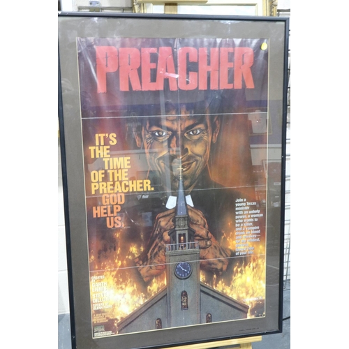 290 - Framed DC Comics Preacher poster, 53 x 83 cm. Not available for in-house P&P