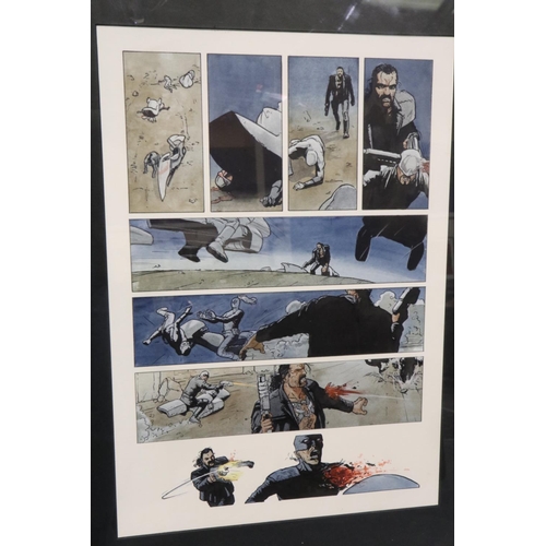 291 - Framed comic storyboard, 30 x 40 cm. Not available for in-house P&P