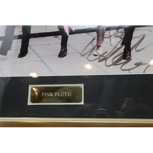 296 - Signed Pink Floyd photograph, framed, 25 x 19 cm. Not available for in-house P&P