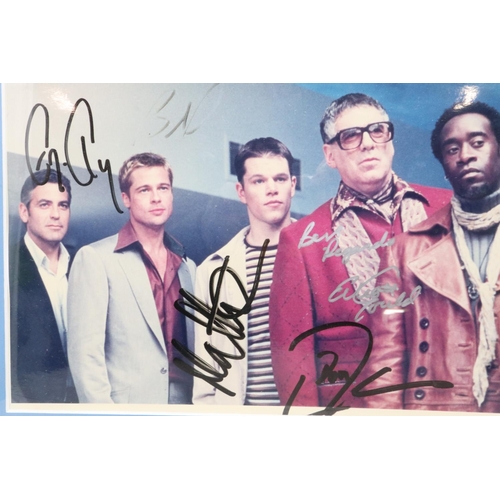 297 - Framed Oceans 11 cast signed photograph with CoA, 24 x 17 cm. Not available for in-house P&P