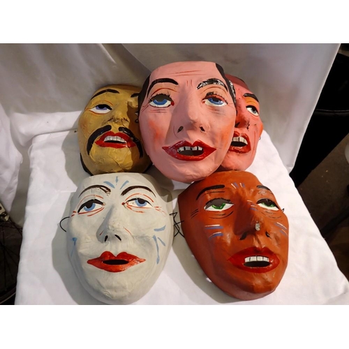 1210 - Quantity of papier-mâché masks. Not available for in-house P&P