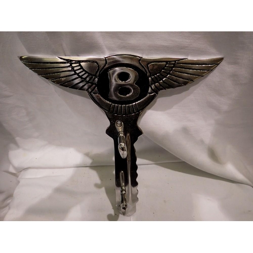 1305 - Bentley polished key form wall mounting hook, H: 26 cm. UK P&P Group 1 (£16+VAT for the first lot an... 