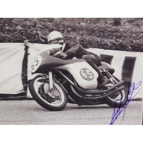 305 - Signed motorcycle press photograph, John Surtees, 25 x 20 cm. UK P&P Group 1 (£16+VAT for the first ... 