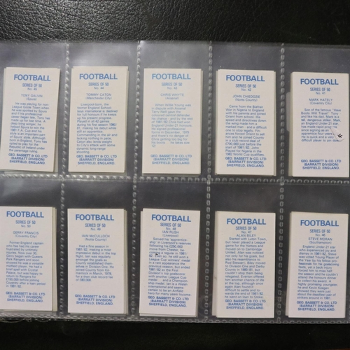 341 - Set of fifty Bassett 1982/83 football cards. UK P&P Group 1 (£16+VAT for the first lot and £2+VAT fo... 