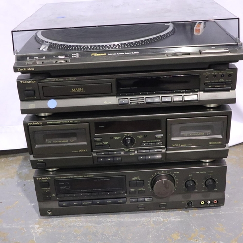 390 - Technics stereo stacking system with automatic turntable. Not available for in-house P&P