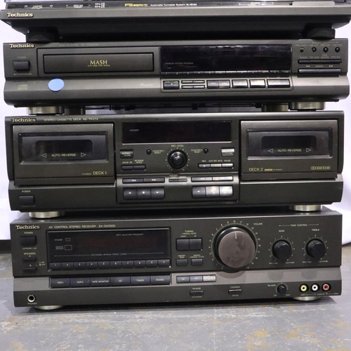 390 - Technics stereo stacking system with automatic turntable. Not available for in-house P&P