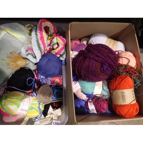 1354 - Box of mixed wool. Not available for in-house P&P