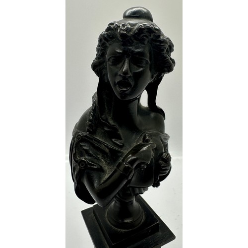 267A - Miniature bronze bust of a woman, H 15cm. UK P&P Group 2 (£20+VAT for the first lot and £4+VAT for s... 