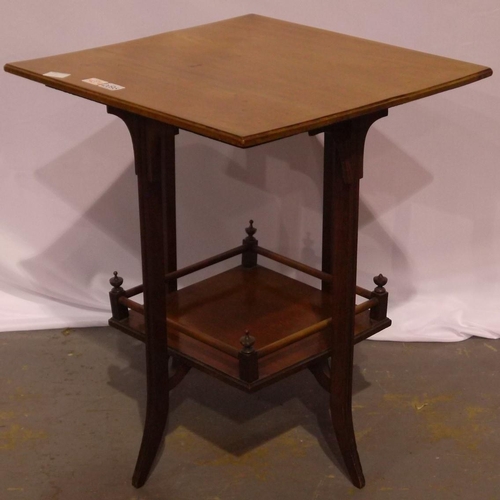 2095 - An early 20th century parlour table, with galleried under-shelf and four shaped supports, 56 x 56 x ... 