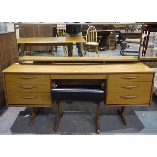 2106 - An Austinsuite mid 20th century dressing table, with a Frank Guille designed dressing stool.