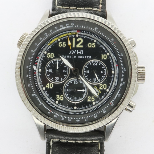 153 - HAWKER HUNTER: AV1-8 gents quartz chronograph wristwatch with three subsidiary dials and date apertu... 