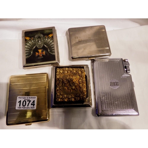 1074 - Mixed cigarette/card cases. UK P&P Group 1 (£16+VAT for the first lot and £2+VAT for subsequent lots... 