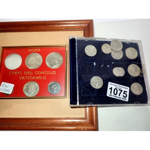 1075 - Roma 1 Papi Del Concilio Vaticano II, six coin collection, framed. UK P&P Group 1 (£16+VAT for the f... 