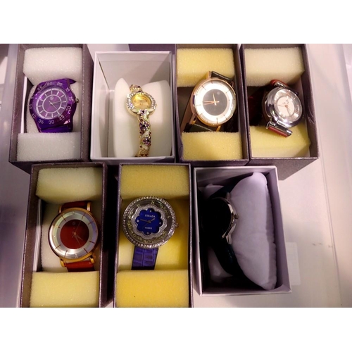 1087 - Seven Strada wristwatches, three require batteries. UK P&P Group 2 (£20+VAT for the first lot and £4... 