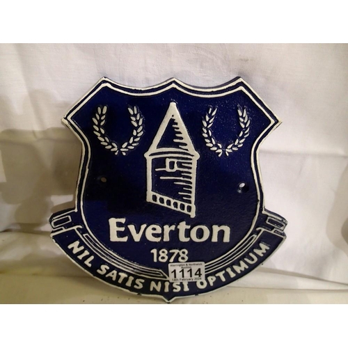 1114 - Cast iron Everton FC wall plaque. W:20cm. UK P&P Group 1 (£16+VAT for the first lot and £2+VAT for s... 