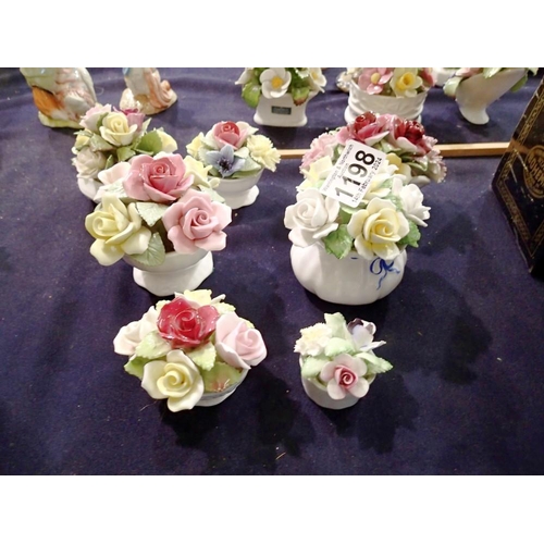 1198 - Seven ceramic floral bouquet vases to include Coalport and Royal Doulton. Not available for in-house... 