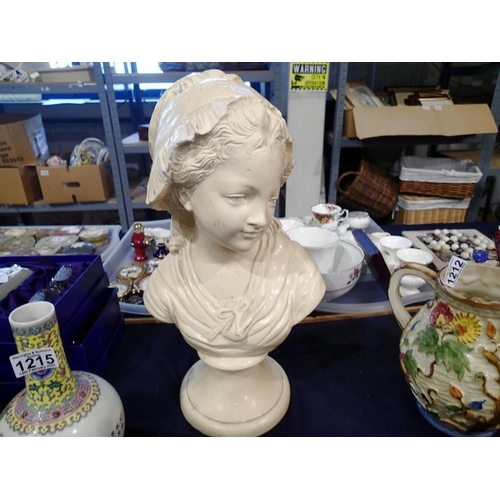 1213 - Plaster bust of maiden. Not available for in-house P&P