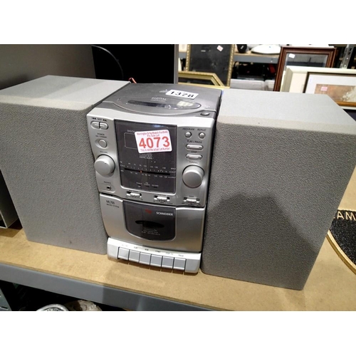 1378 - Schneider stereo system with speakers. Not available for in-house P&P