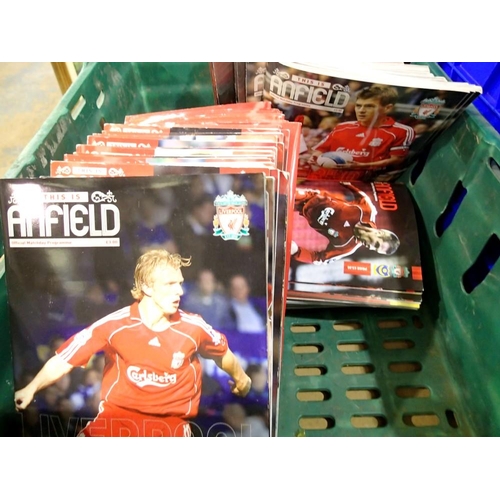 1383 - Large quantity of Liverpool FC football programs. Not available for in-house P&P