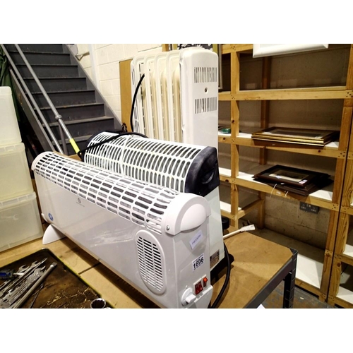 1696 - Two electric radiators and one oil filled radiator. All electrical items in this lot have been PAT t... 