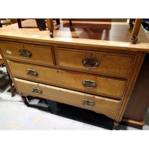 1565 - Victorian walnut chest of two short over two long drawers with replaced top. Not available for in-ho... 