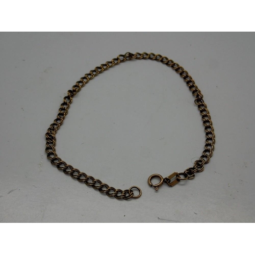 80 - 9ct gold bracelet, L: 19 cm, 1.9g. UK P&P Group 0 (£6+VAT for the first lot and £1+VAT for subsequen... 