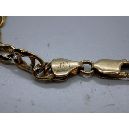 85 - 9ct gold bracelet, L: 18 cm, 6.1g. UK P&P Group 0 (£6+VAT for the first lot and £1+VAT for subsequen... 