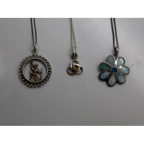 88 - Three 925 silver pendant necklaces, largest chain L: 44 cm. UK P&P Group 0 (£6+VAT for the first lot... 