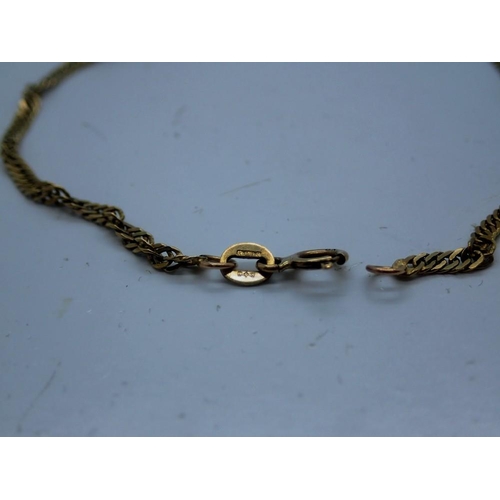 101 - 9ct gold bracelet, L: 18 cm, 1.4g. UK P&P Group 0 (£6+VAT for the first lot and £1+VAT for subsequen... 