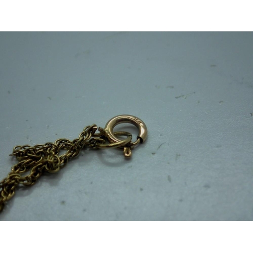 102 - 9ct gold fine link bracelet, L: 18 cm, 0.6g. UK P&P Group 0 (£6+VAT for the first lot and £1+VAT for... 