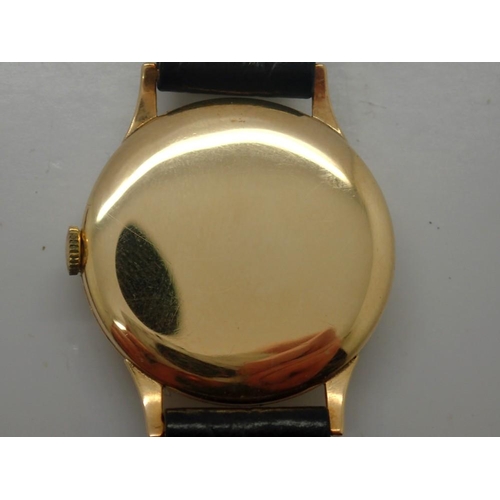 154 - TUDOR: 9ct gold cased gents manual wind wristwatch with subsidiary seconds dial, working at lotting,... 