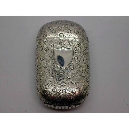 170 - Victorian hallmarked silver vesta case by Howard James, Birmingham assay, H: 60 mm, 33g, lid does no... 