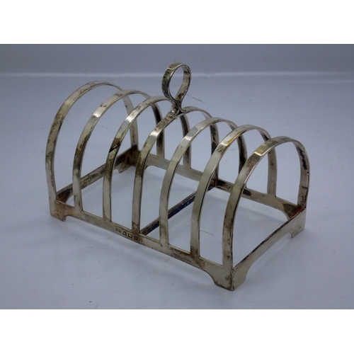 182 - Hallmarked silver toast rack, Birmingham assay, 90g. UK P&P Group 1 (£16+VAT for the first lot and £... 