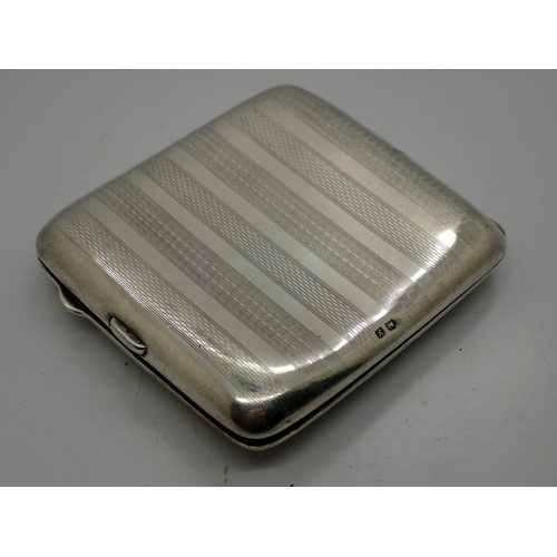 188 - Hallmarked silver cigarette case, Birmingham assay, with faux tortoise shell interior, total 105g. U... 