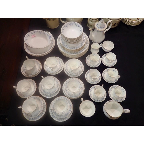 257 - Royal Albert dinner service of sixty three pieces in the Memory Lane pattern, some pieces seconds qu... 