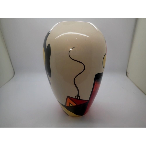 281 - Lorna Bailey vase in the Woodrow Way pattern, crazing throughout but no chips or cracks, H: 21 cm. U... 