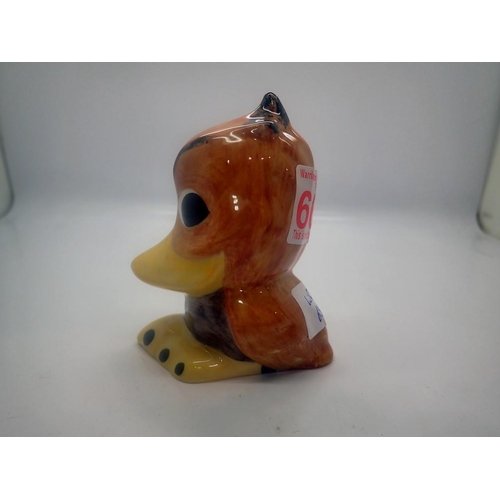 283 - Lorna Bailey duck, Quackers, no cracks or chips, H: 90 mm. UK P&P Group 1 (£16+VAT for the first lot... 