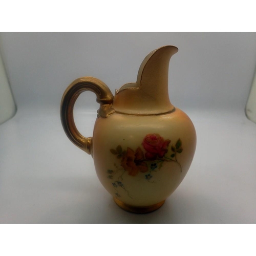 292 - Royal Worcester blush ivory flat back jug, no cracks or chips, H: 13 cm. UK P&P Group 1 (£16+VAT for... 