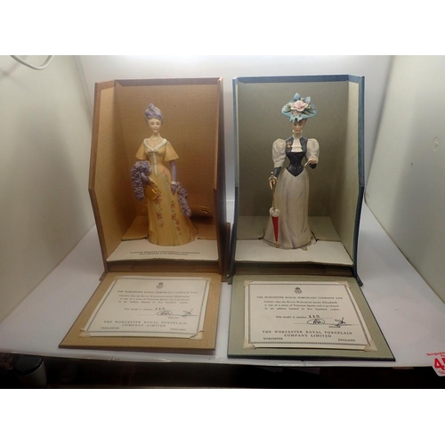 295 - Two Royal Worcester limited edition figurines from the Victorian series, Elizabeth and Madelaine, bo... 