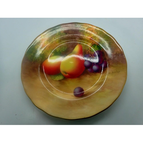 297 - Royal Worcester saucer painted by H. Aynton, slight loss to paint, D: 16 cm. UK P&P Group 1 (£16+VAT... 