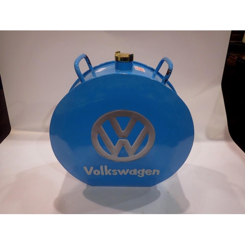 333 - Light blue Volkswagen petrol can with brass cap, H: 39 cm. UK P&P Group 3 (£30+VAT for the first lot... 