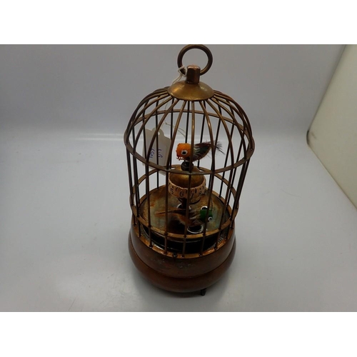 338 - Brass bird cage clock, H: 19 cm. UK P&P Group 2 (£20+VAT for the first lot and £4+VAT for subsequent... 