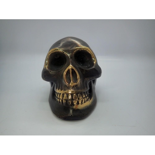 340 - Contemporary bronze skull, L: 90 mm. UK P&P Group 1 (£16+VAT for the first lot and £2+VAT for subseq... 