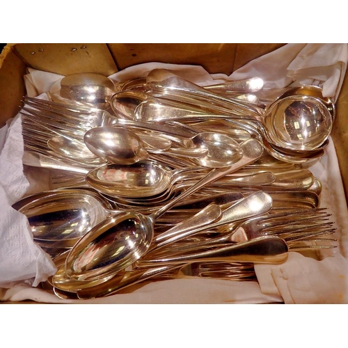 343 - Large collection of Mappin & Webb silver plated flatware. Not available for in-house P&P