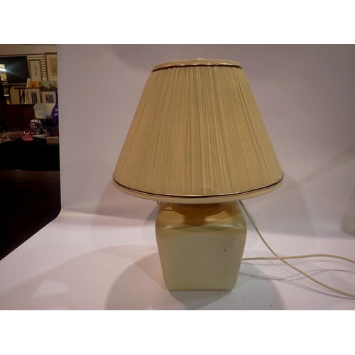 371 - Allders ceramic based table lamp with shade, H: 46 cm. All electrical items in this lot have been PA... 