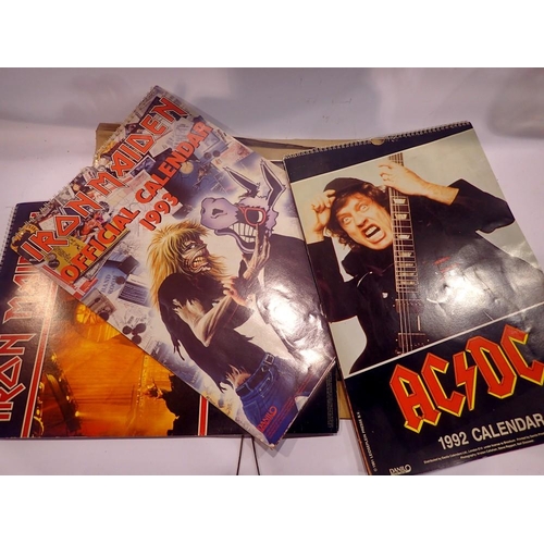 461 - Four rock band calendars, Iron Maiden (2), AC/DC, and The Doors. UK P&P Group 2 (£20+VAT for the fir... 