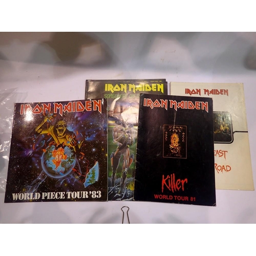 464 - Five Iron Maiden concert programmes, including Somewhere on Tour 1986/87 programme and concert ticke... 