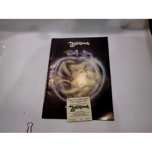 468 - Whitesnake Come An' Get It concert programme and a concert ticket from 1981. UK P&P Group 1 (£16+VAT... 